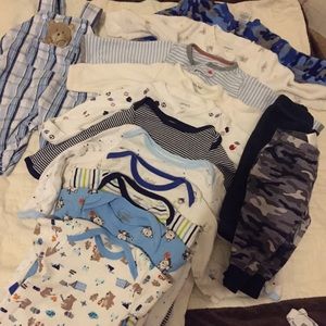 0-3 baby boy clothing lot of 36 pieces